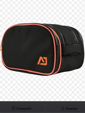 ATLEY JAMES Harmon Men's Black Toiletry Bag with Orange Trim - Travel Dopp Kit